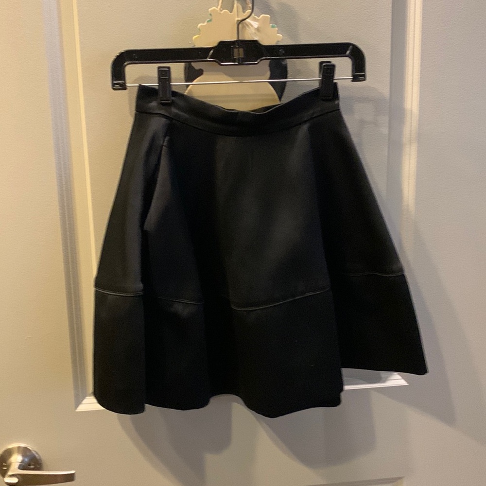 H&M black satin mini circle skirt!! EUC